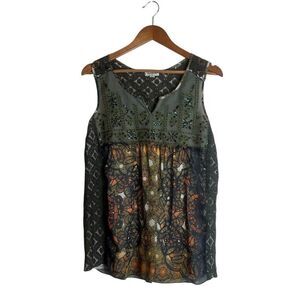 3 for $30! One world patterned embellished tank top